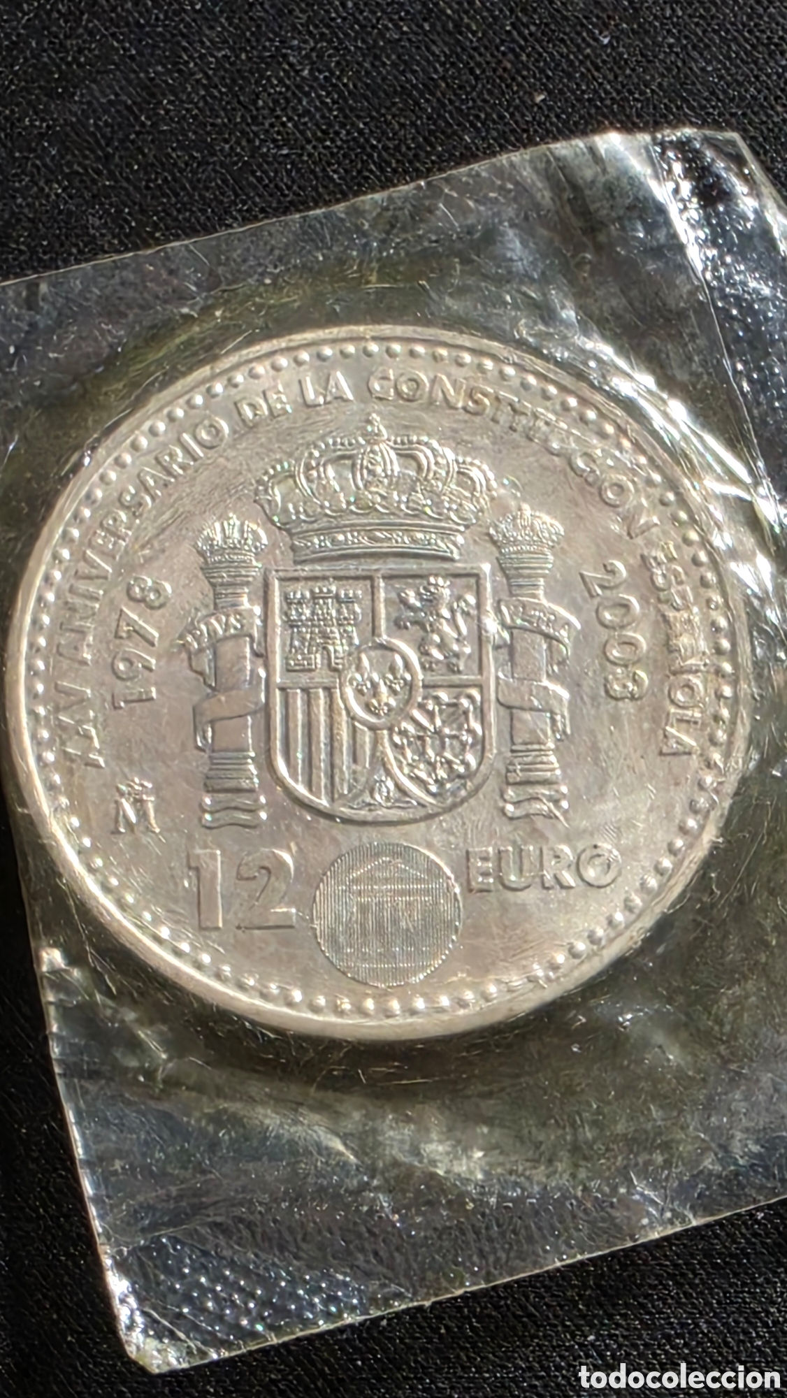 Euros: 12 euros 2003 Juan Carlos I y Sof&iacute;a &ndash; XXV Aniversario Constituci&oacute;n &ndash; Plata 925