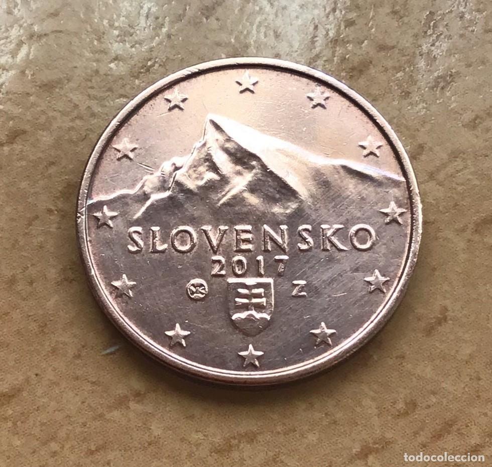 Euros: 2 c&eacute;ntimos de euro de Eslovaquia. A&ntilde;o 2017