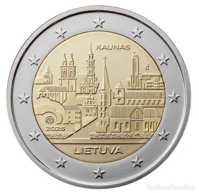 Euros: LITUANIA 2 EUROS 2026 CONM. CIUDAD DE KAUNAS -