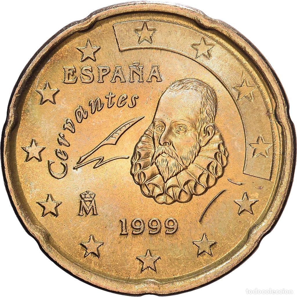 Euros: [#1514155] Espa&ntilde;a, 20 Centimes, Miguel de Cervantes, 1999, Madrid, Nordic gold, EBC