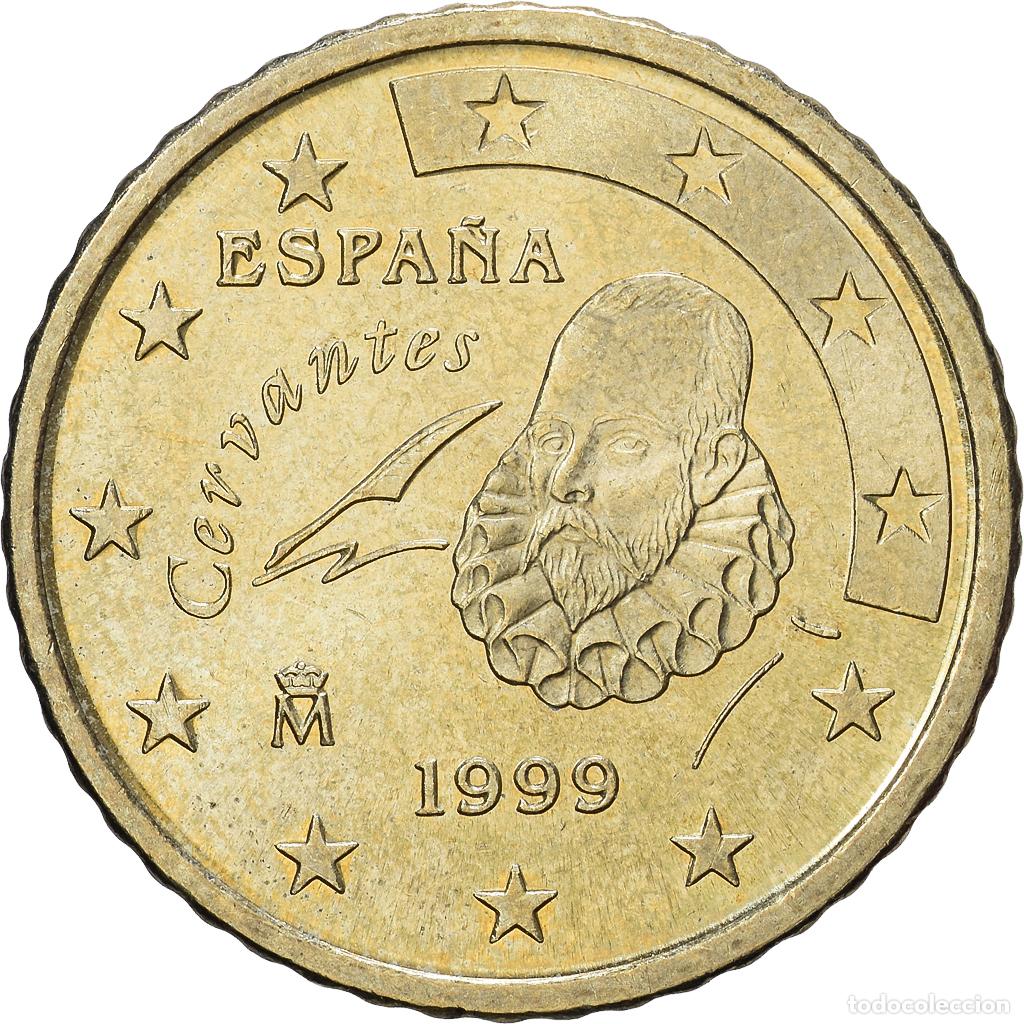 Euros: [#1514132] Espa&ntilde;a, 50 Centimes, Miguel de Cervantes, 1999, Madrid, Nordic gold, MBC+