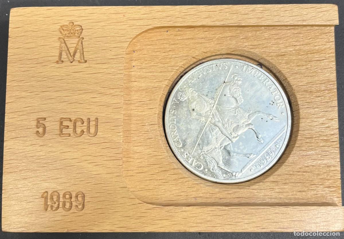 Euros: ESPA&Ntilde;A. A&Ntilde;O 1989. 5 ECU PLATA (925) &rdquo;CARLOS I&rdquo;. PESO 33,62 GR