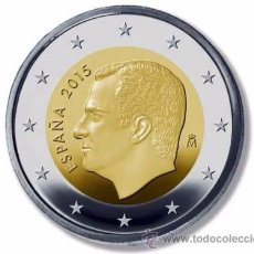 Monedas de Felipe VI: 2 EUROS ESPAÑA 2015 NUEVO TIPO REY FELIPE VI ENCAPSULADS S/C. Lote 348176353
