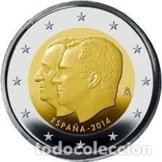 Monedas de Felipe VI: 2 EUROS ESPAÑA CONMEMORATIVA 2014 *CAMBIO DE TRONO REYNADO* ENCAPSULADA