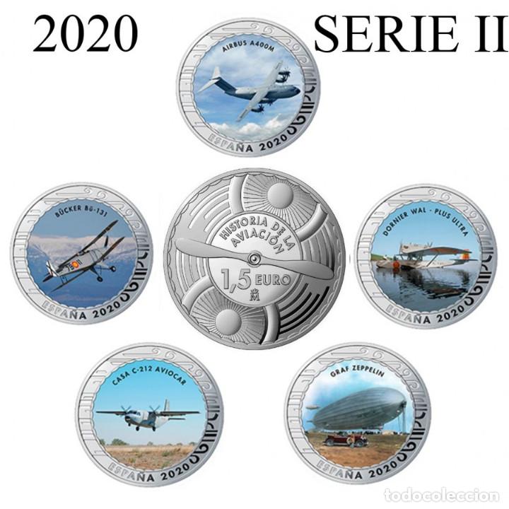 Monedas de Felipe VI: ESPAÑA 2020 | Serie completa HISTORIA DE LA AVIACION - Album + 20 monedas 1.5€ - Foto 3 - 230832735