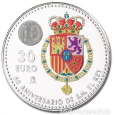 Monedas de Felipe VI: FDC - 30 EUROS 2018 - 50 ANIVERSARIO REY FELIPE VI - PLATA 925. Lote 311200953