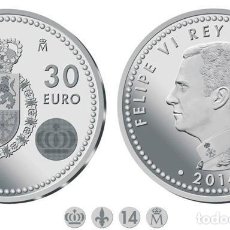 Monedas de Felipe VI: ESPAÑA 30 EUROS 2014 50 ANIVERSARIO FELIPE VI - FNMT PLATA 925 ENCAPSULADA. Lote 361692980