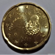 Monedas de Felipe VI: ESPAÑA -20 CENTIMOS DE EURO AÑO 2017 - CERVANTES - MONEDA COMÚN - SIN CIRCULAR