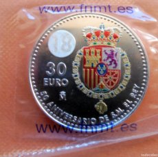 Monedas de Felipe VI: MONEDA PLATA 30 EUROS ESPAÑA - 2018 - 50 ANIVERSARIODE S.M. EL REY - S/C - EN SU FUNDA ORIGINAL