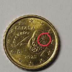 Monedas de Felipe VI: MONEDA 10 CÉNTIMOS ESPAÑA 2023 - CERVANTES -ERROR EXCESO METAL EN OREJA