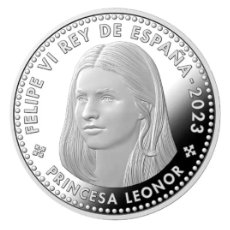 Monete di Felipe VI: X 3 MONEDA 40 EUROS 2023 PRINCESA LEONOR-MAY. EDAD-ESPAÑA-PLATA AG.925'-BOLSA ORIGINAL FNMT-ENVIO YA