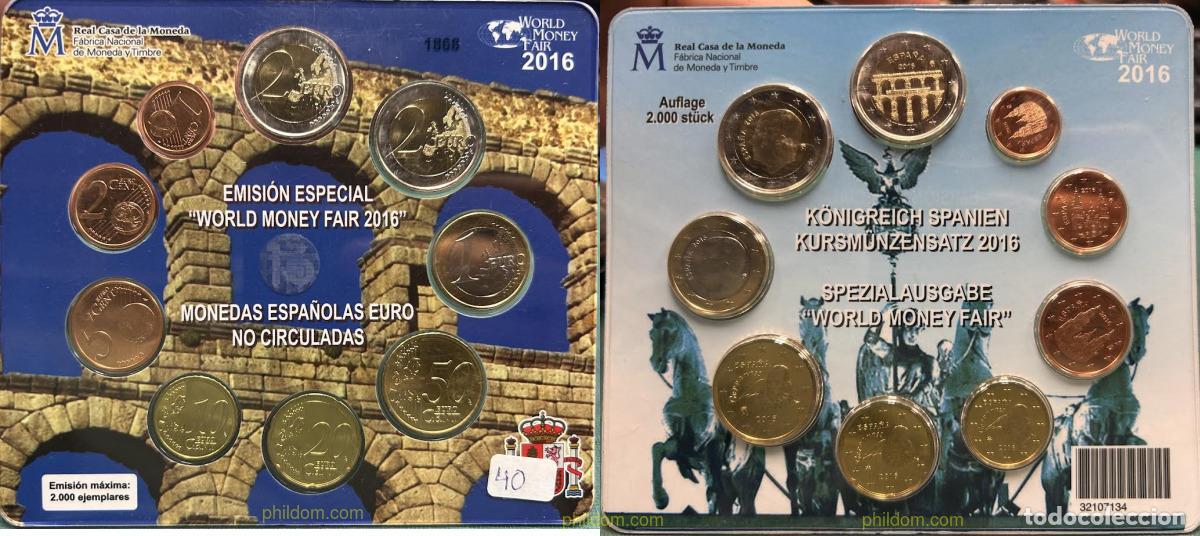 Monedas de Felipe VI: 5339 ESPA&Ntilde;A 2016 ESPA&Ntilde;A CARTERA EURO SET 2016 WORLD MONEY FAIR BERLIN