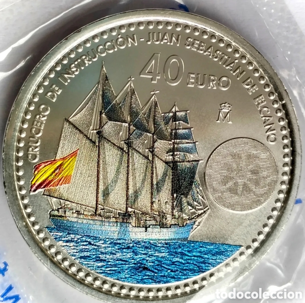 Monedas de Felipe VI: Moneda de 40 euros de plata de 2025 de ElCano y Leonor