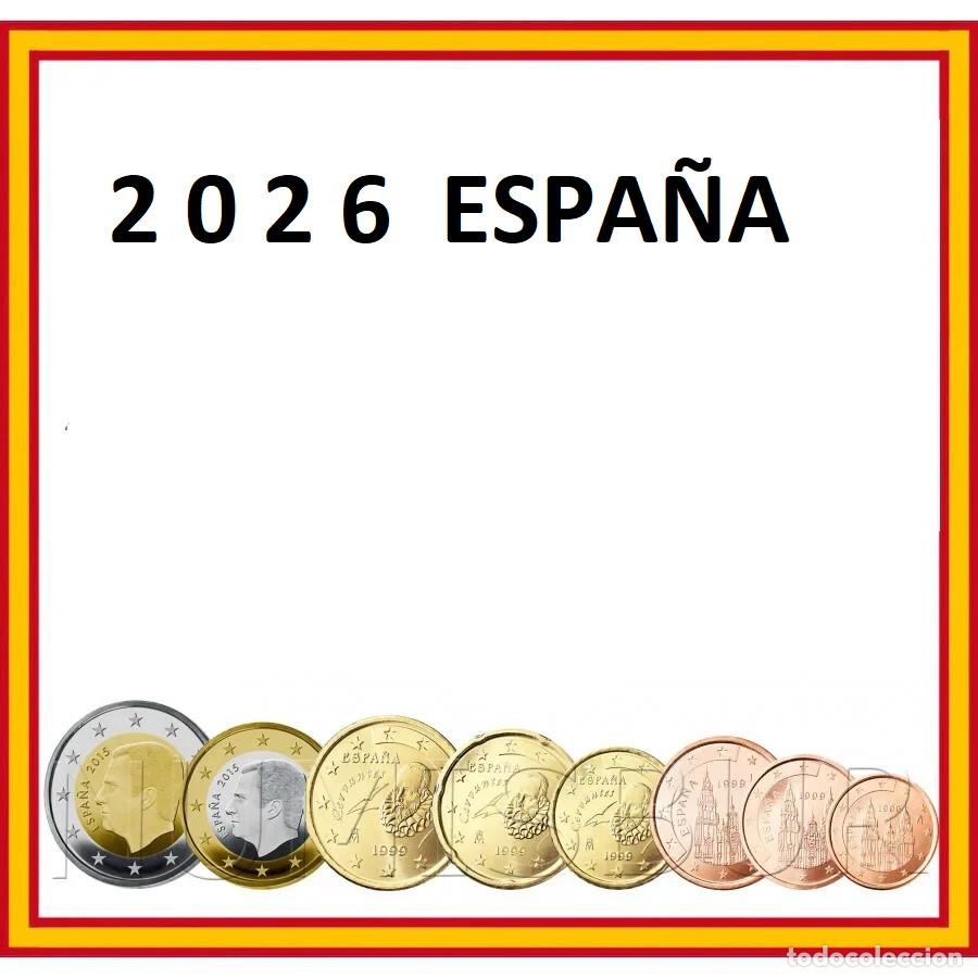 Monedas de Felipe VI: ESPA&Ntilde;A serie completa EURO 2026 los 8 valores s/c REY FELIPE VI