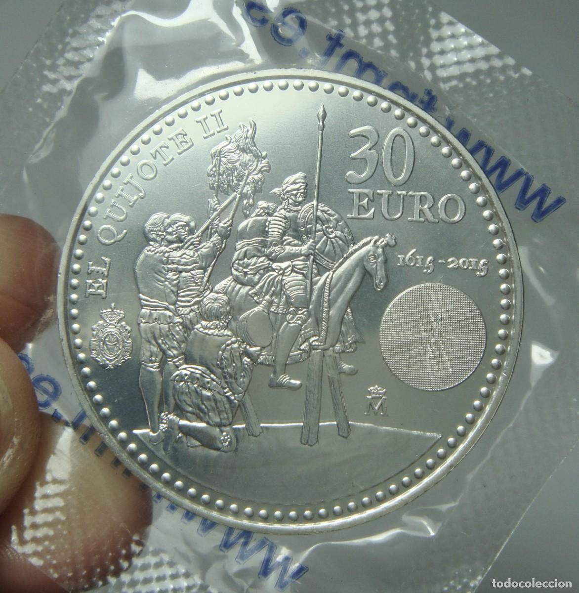 Monedas de Felipe VI: 30 &euro;. PLATA .925. Felipe y Letizia. 2015. 2&ordf; Parte de &rdquo;El Quijote&rdquo;.
