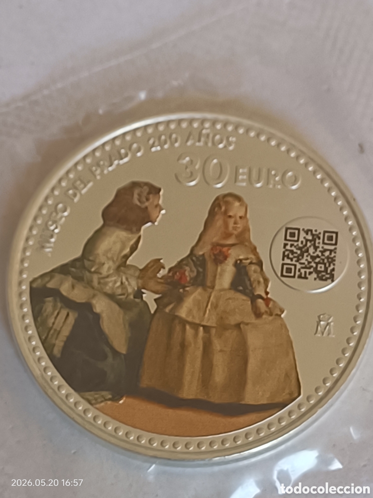 Monedas de Felipe VI: 30 Euros Espa&ntilde;a 2019 Plata (.925) Museo del Prado 200 A&ntilde;os Felipe VI y Letizia SC en sobre FNMT