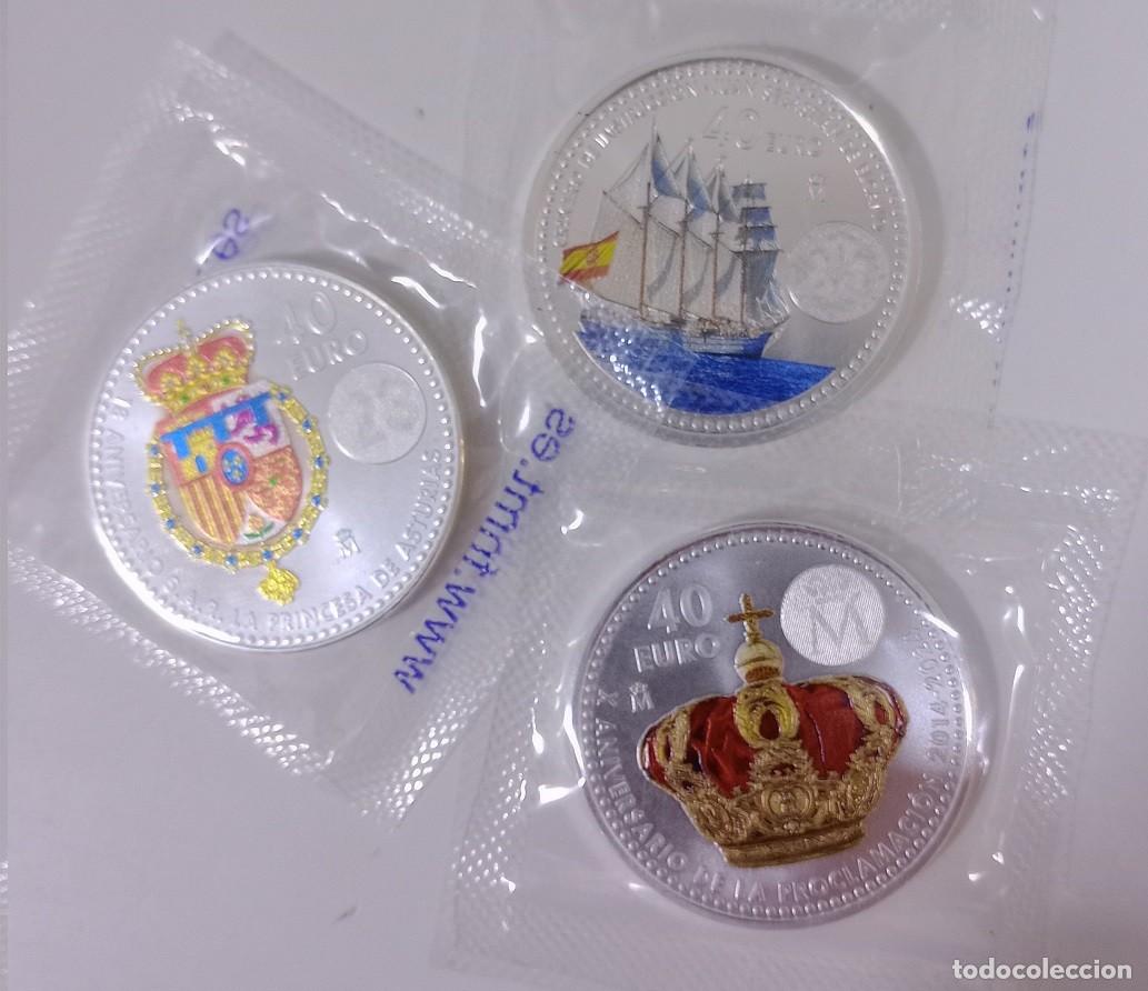 Moedas de Felipe VI: Moneda plata 40 euros Espa&ntilde;a 2023 2024 2025 precintadas