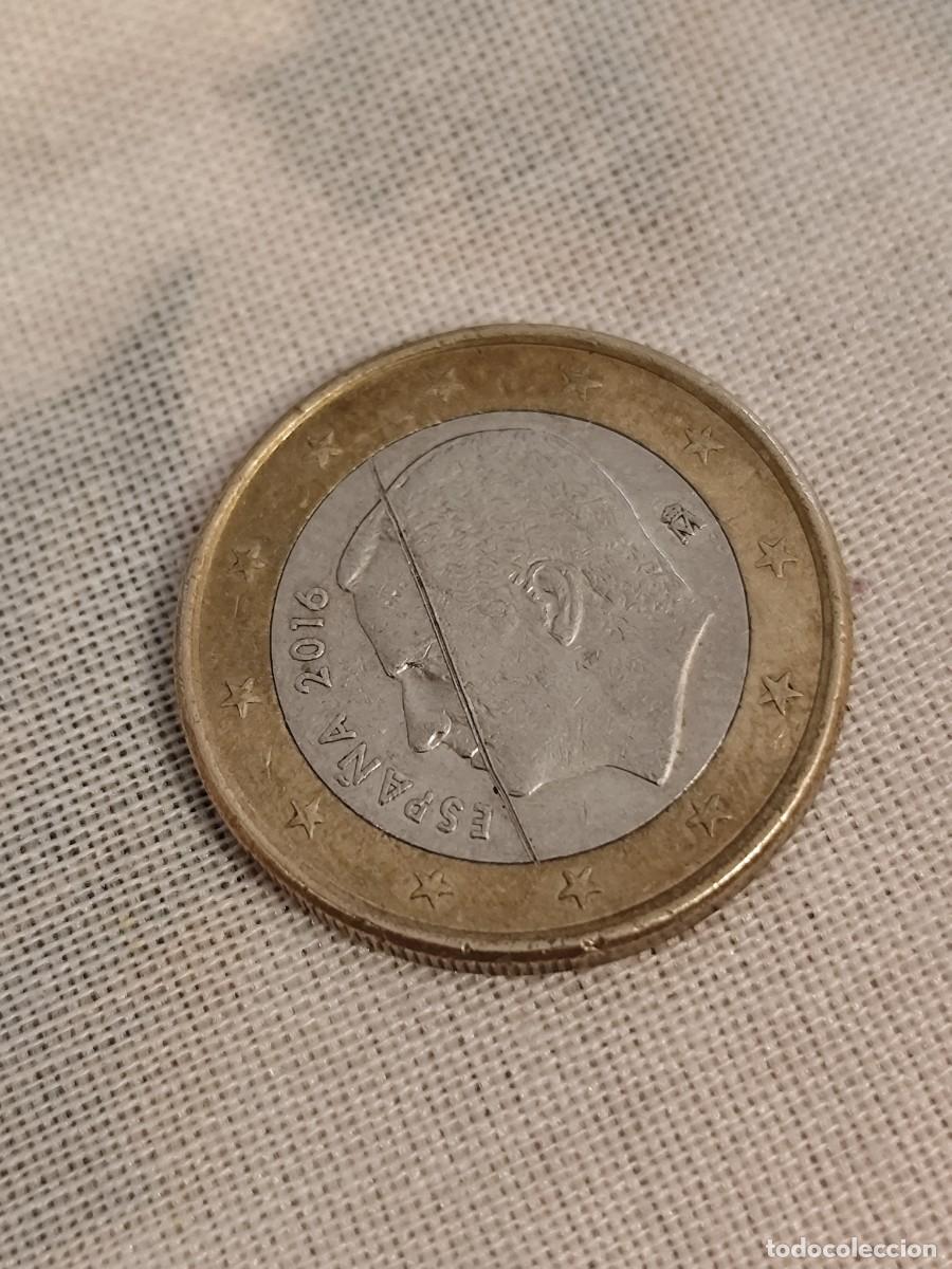 Coins Felipe VI: MONEDA DE 1 EURO con RAYA &iquest;DEFECTO DE IMPRESI&Oacute;N?