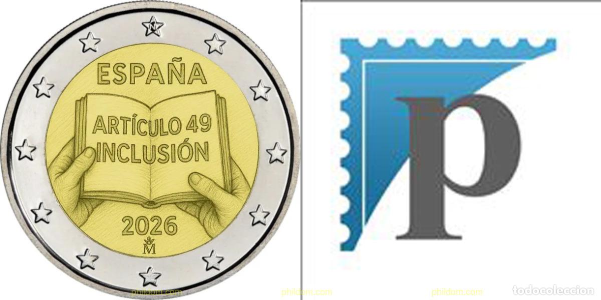 Monedas de Felipe VI: 5337 ESPA&Ntilde;A 2026 ESPA&Ntilde;A 2 EUROS CONMEMORATIVOS ESPA&Ntilde;A 2026 &rdquo;ARTICULO 49&rdquo;