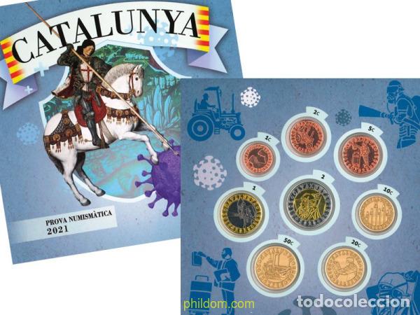 Monedas de Felipe VI: 2257 ESPA&Ntilde;A 2021 CARTERA PROVA NUMISM&Agrave;TICA EUROS CATALUNYA 2021 COVID