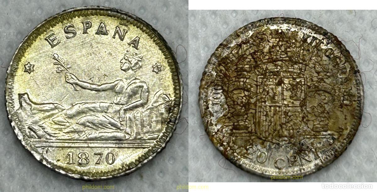 Monedas de Felipe VI: 3739 ESPA&Ntilde;A 2023 20 C&Eacute;NTIMOS GOBIERNO PROVISIONAL 1870 MADRID MBC FALSA