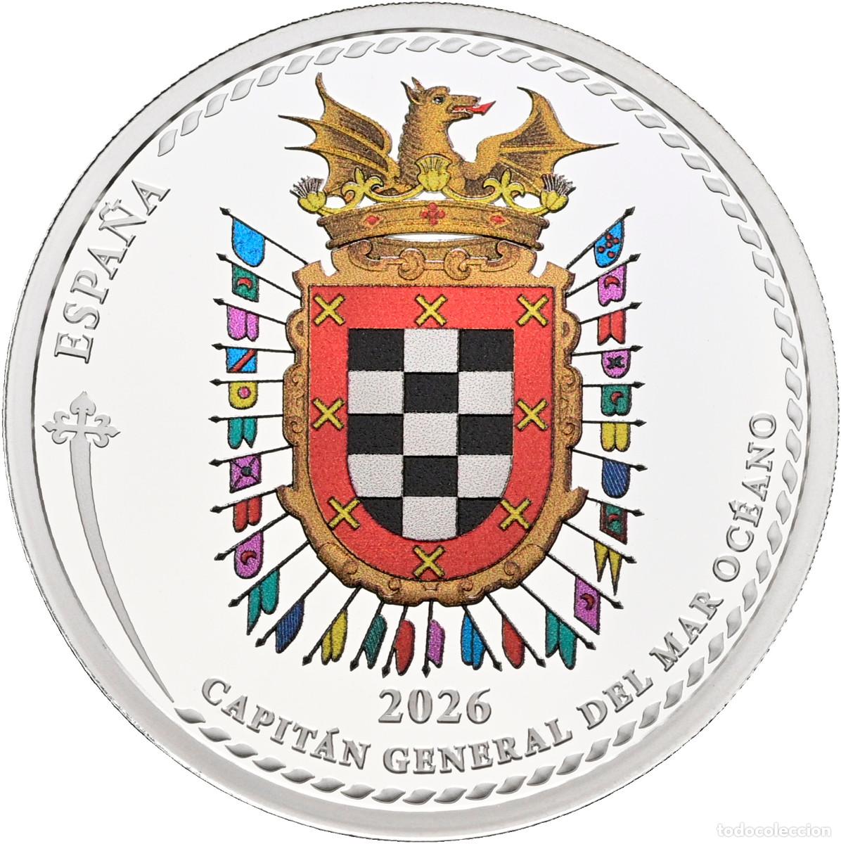 Monedas de Felipe VI: 5 euros plata ESPA&Ntilde;A 2026 - V Centenario Alvaro de Bazan - 4 reales