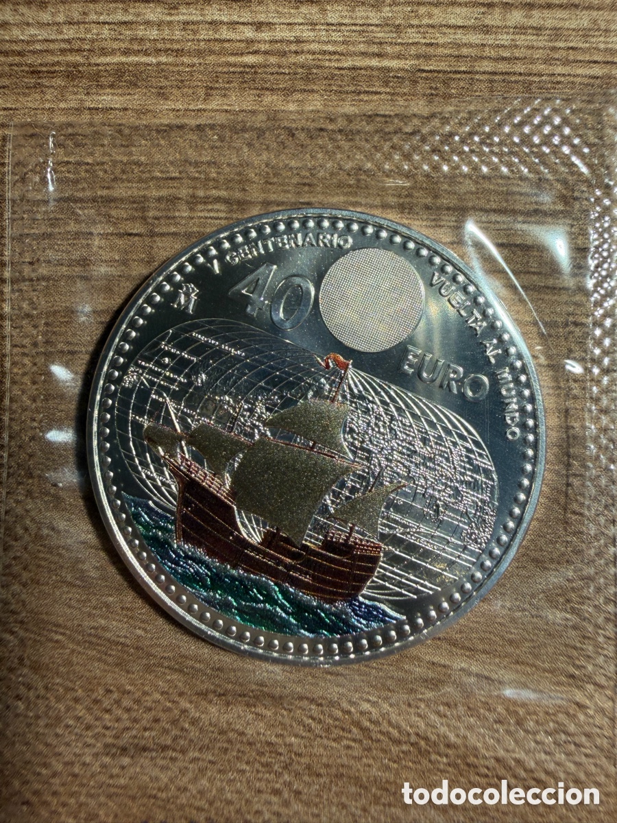 Monedas de Felipe VI: Moneda 40 euros Espa&ntilde;a 2022 Centenario Vuelta al Mundo