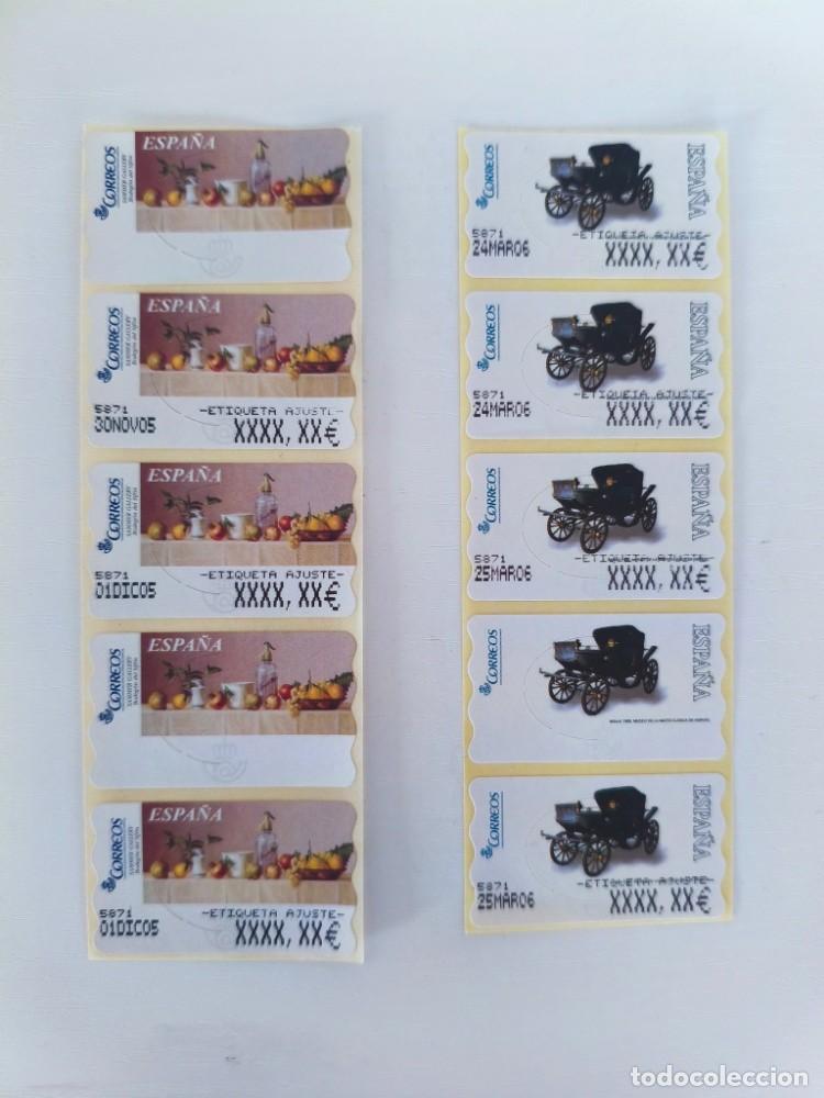 M&uuml;nzen unter Felipe VI: Lote 2 Tiras ATM Correos 2005/2006 - Sammer Gallery (Sif&oacute;n) y Coche de &Eacute;poca / Museos (Etiquetas de
