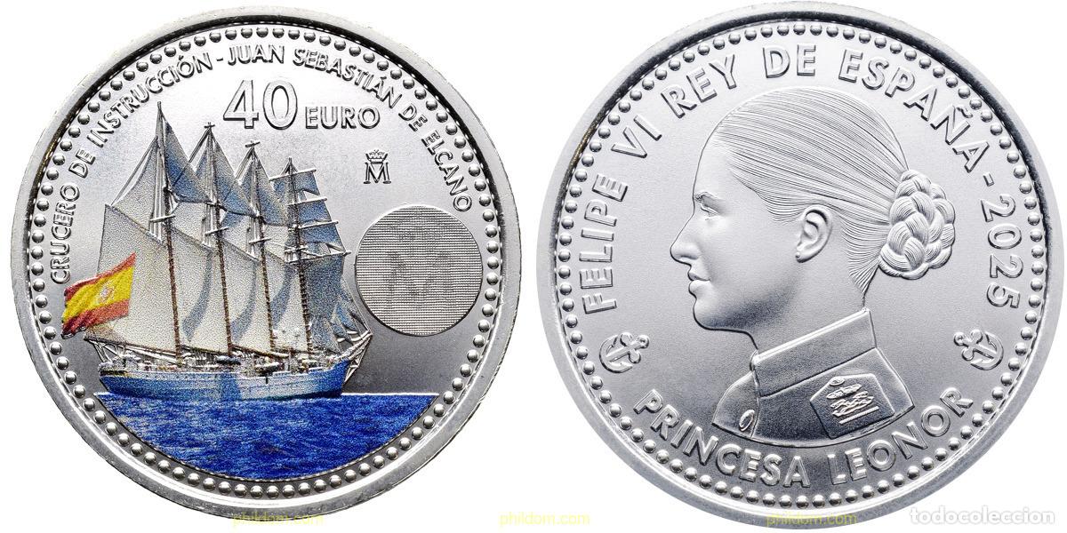 Monedas de Felipe VI: 4661 ESPA&Ntilde;A 2025 40 EUROS 2025 JUAN SEBASTI&Aacute;N DE ELCANO