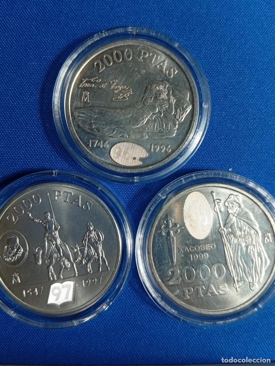 Monedas de Felipe VI: monedas de plata de 2000 ptas a&ntilde;os: 1996,1997,1999.