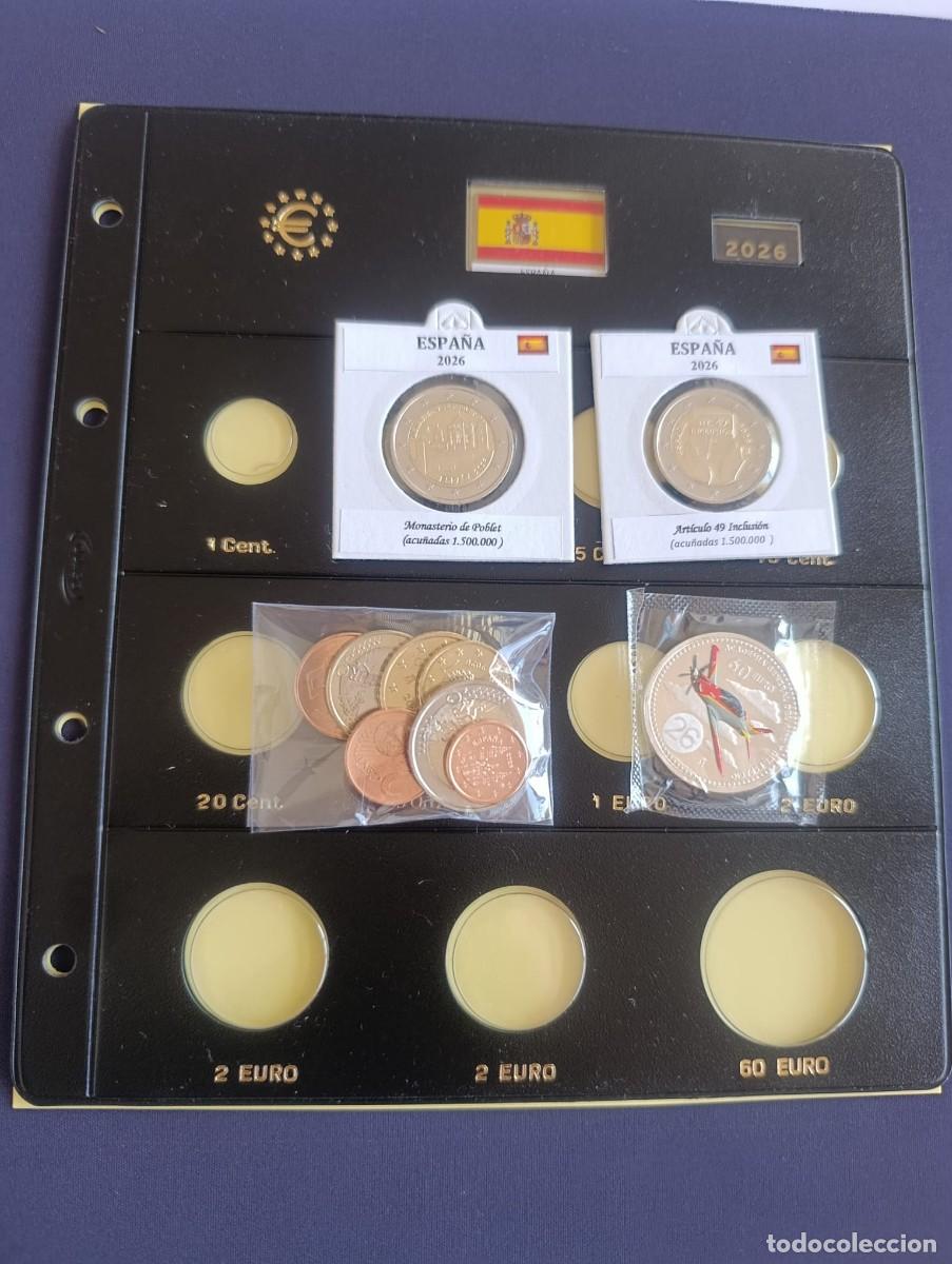 Monedas de Felipe VI: Euroset Espa&ntilde;a 2026 Completo + Moneda 60&euro; Plata + Hoja Pardo SC