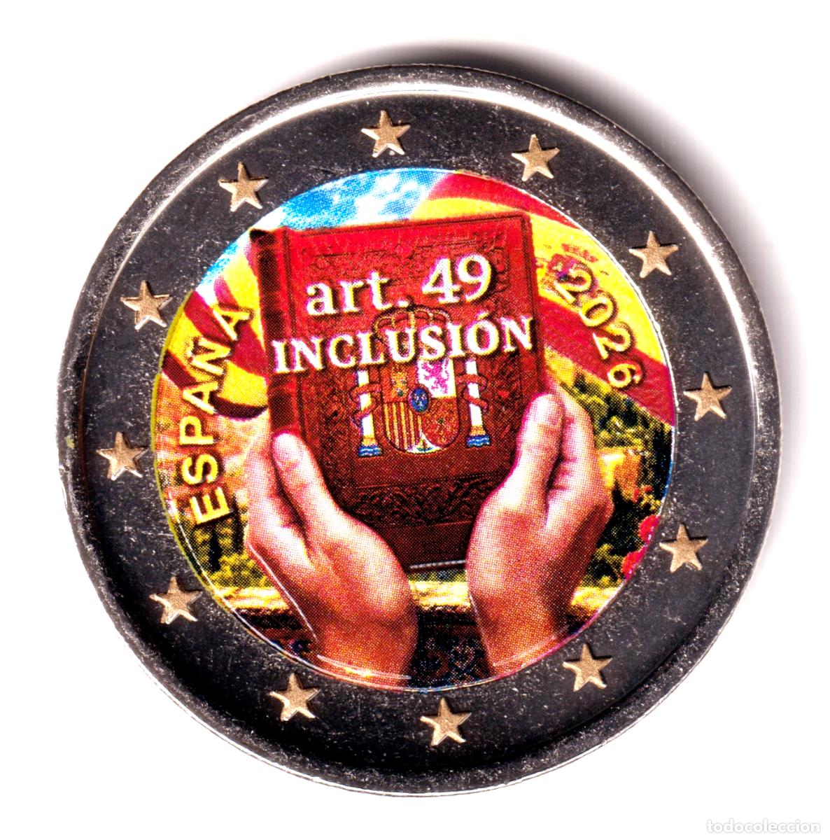 Monedas de Felipe VI: ESPA&Ntilde;A 2 euro 2026 LA DISCAPACIDAD, inclusi&oacute;n Art 49 multicolor (ultimo modelo)