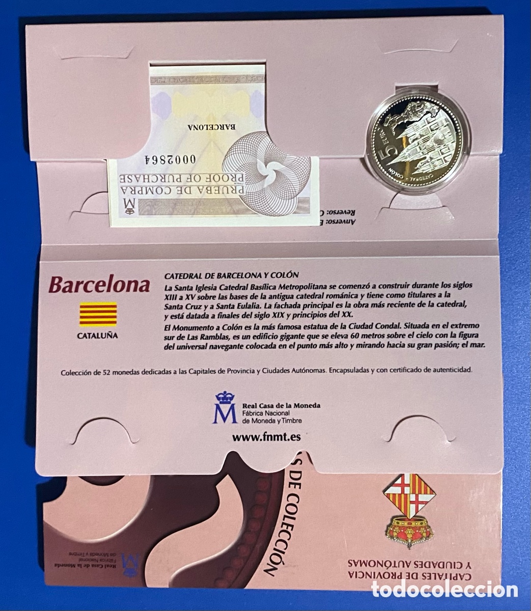 Monedas de Felipe VI: 5 euros 2010 Barcelona plata AG