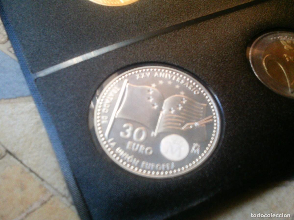 Monedas de Felipe VI: 30 &euro; PLATA . XXV ANIVERSARIO DEL TRATADO DE LA UNI&Oacute;N EUROPEA