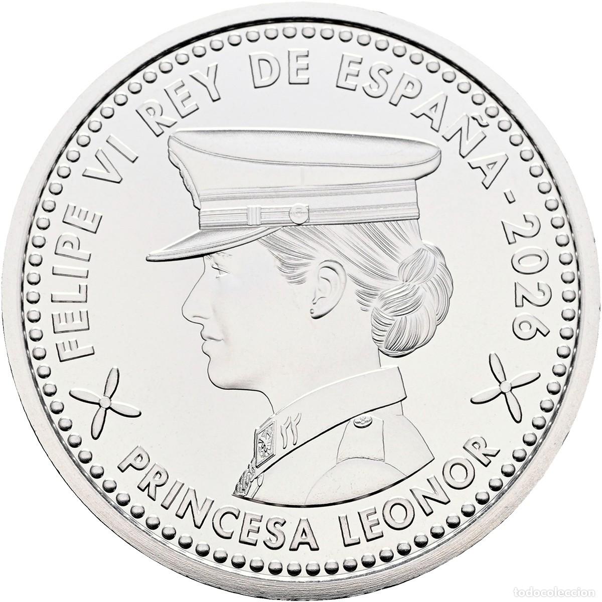 Monedas de Felipe VI: 60 EUROS DE 2026, PRINCESA LEONOR , ACADEMIA DEL AIRE- MONEDA DE PLATA