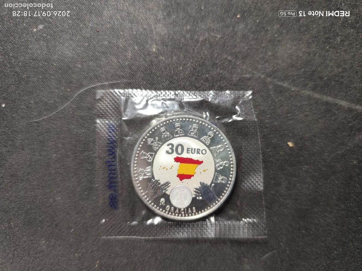Monedas de Felipe VI: 30 &euro; DE PLATA 2020 GRACIAS