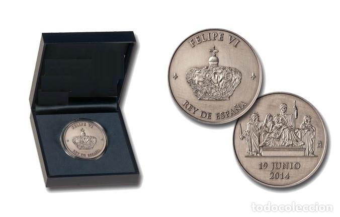 Monedas de Felipe VI: ESPA&Ntilde;A medalla plata PROCLAMACI&Oacute;N REY FELIPE VI 19 Junio