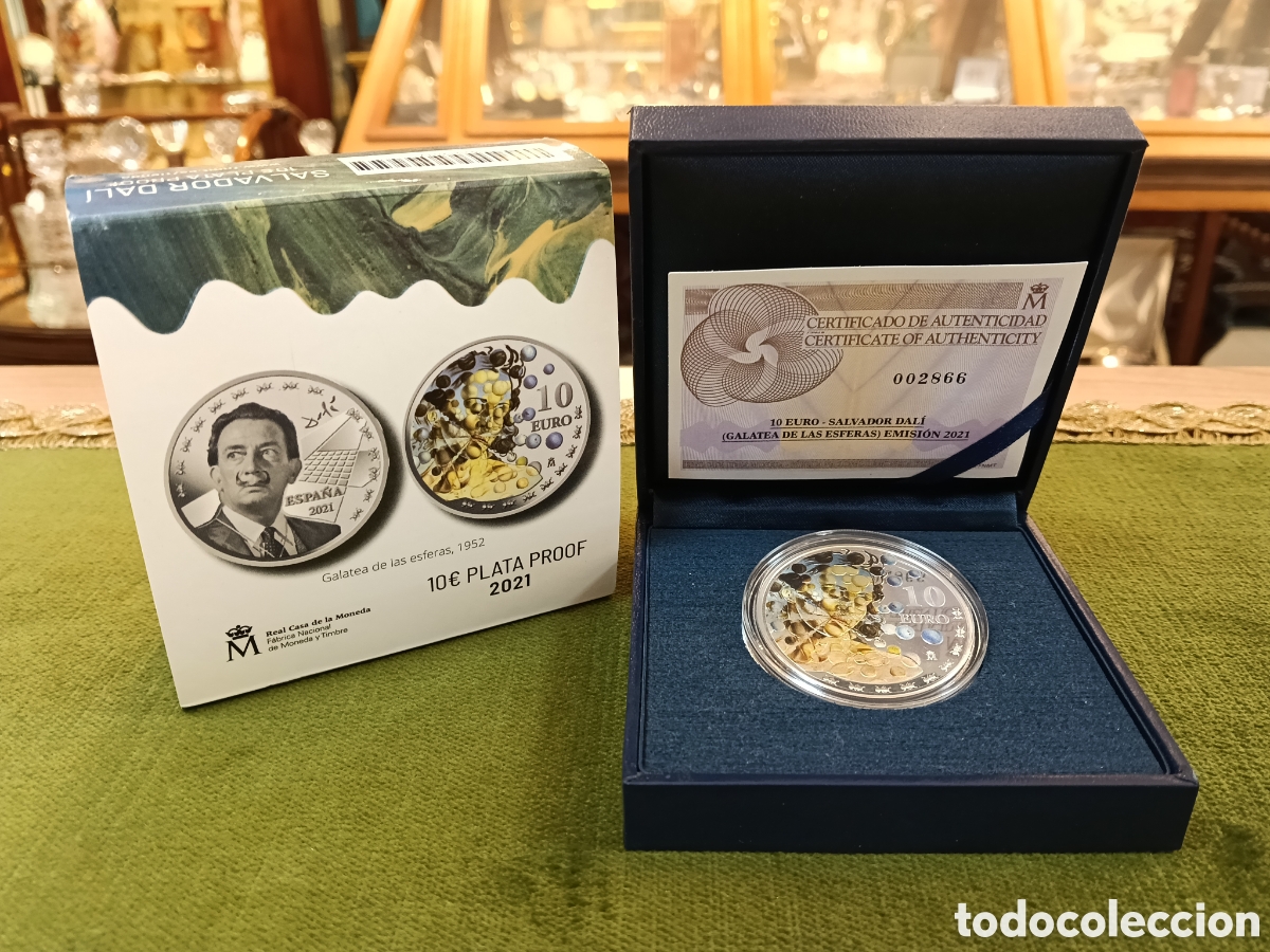 Monedas de Felipe VI: Felipe VI. 10 euros plata 2021 SALVADOR DAL&Iacute; (GALATEA DE LAS ESFERAS).
