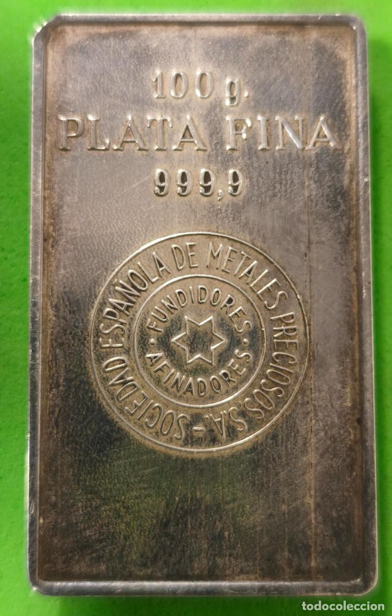 Monedas de Felipe VI: ESPA&Ntilde;A. LINGOTE 100 GR PLATA (999) SOCIEDAD DE METALES. PESO 100 GR