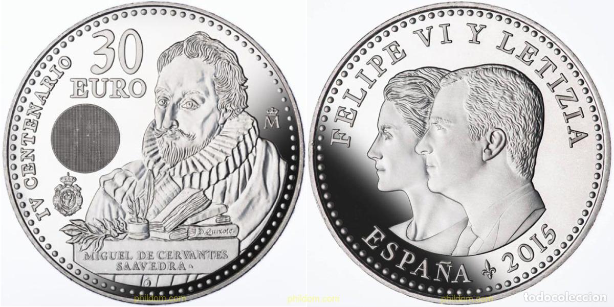 Monedas de Felipe VI: 5645 ESPA&Ntilde;A 2016 30 EUROS 2016 PLATA CERVANTES