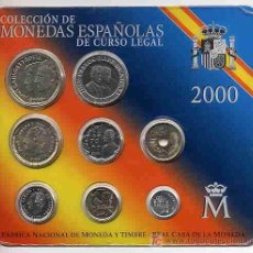 Monedas FNMT: CARTERA SET OFICIAL MONEDAS AÑO 2000 , PESETAS ORIGINALES FNMT. Lote 381554394