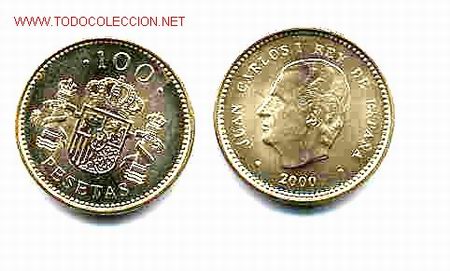 Monedas FNMT: 2 MONEDAS DE 100 PESETAS A&Ntilde;O 2000 SIN CIRCULAR - Foto 1