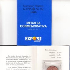 Monedas FNMT: .MEDALLA CONMEMORATIVA EXPOSICION UNIVERSAL EXPO 92, ACUÑADA POR FNMT, EXP. FIL. RUMBO+. Lote 69702125