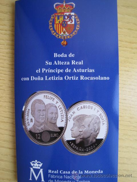 Monedas FNMT: 12 EUROS DE PLATA BODA REAL 2004 - Foto 1