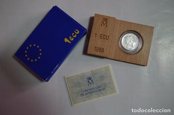 Monedas FNMT: 1 ECU - 1989 - PLATA FLOR DE CUÑO - EUROPA - CON ESTUCHE Y CERTIFICADO - Foto 1 - 90664640
