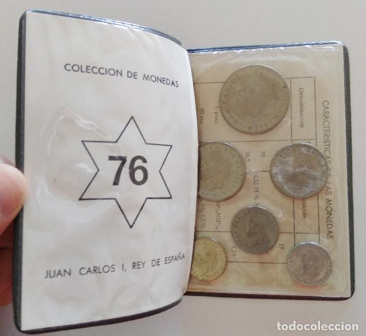 Monedas FNMT: Cartera oficial con serie numismática pesetas 1975 *76. Juan Carlos I - Foto 2 - 119396875