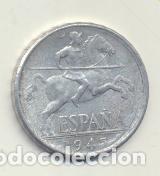 Monedas FNMT: Estado Espa&ntilde;ol. 10 C&eacute;ntimos. Aluminio. 1945 - Foto 1