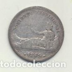 Monedas FNMT: GOBIERNO PROVISIONAL. PESETA. CALAMINA. 1869 SNM. FALSA DE ÉPOCA. BARRERA 931