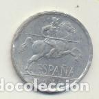 Monedas FNMT: Estado Espa&ntilde;ol. 5 C&eacute;ntimos. Aluminio. 1940 - Foto 1