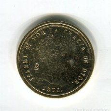 Monedas FNMT: ISABEL II 80 REALES CECA MADRID AÑO 1836 - REPRODUCCION DE LA FNMT BAÑADA EN ORO - 33 MM.. Lote 174837305